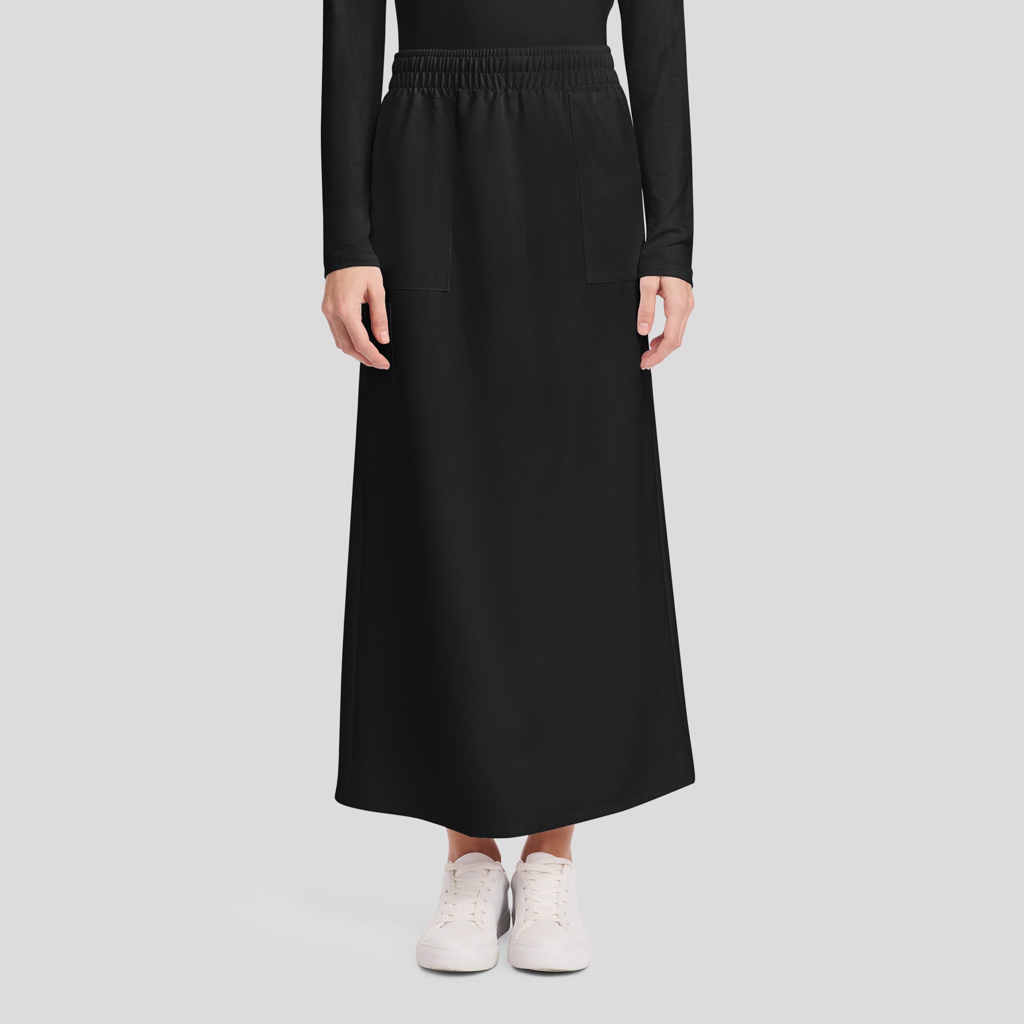 3-Pocket Maxi Scrub Skirt | Black