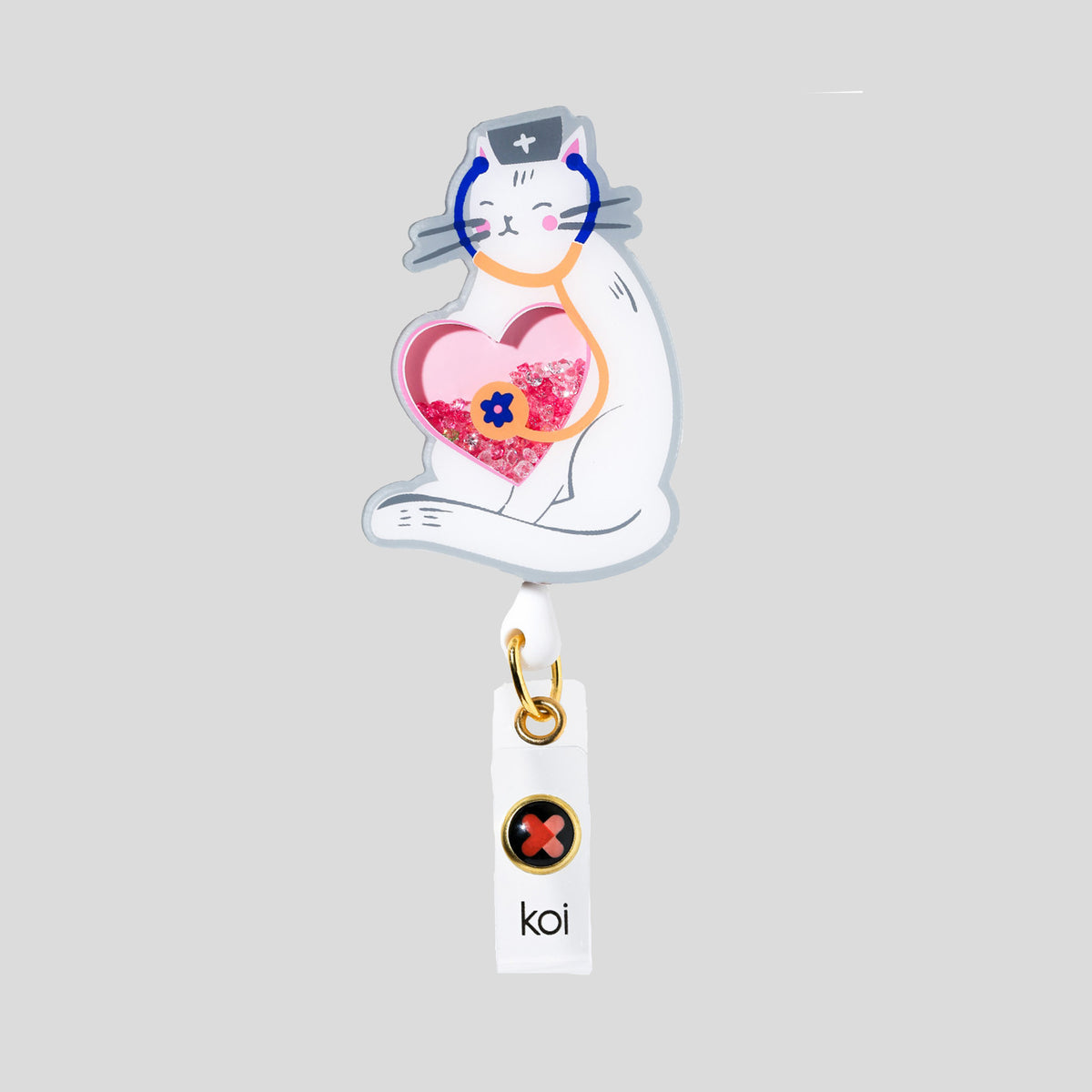Nurse Cat Shaker Badge Reel