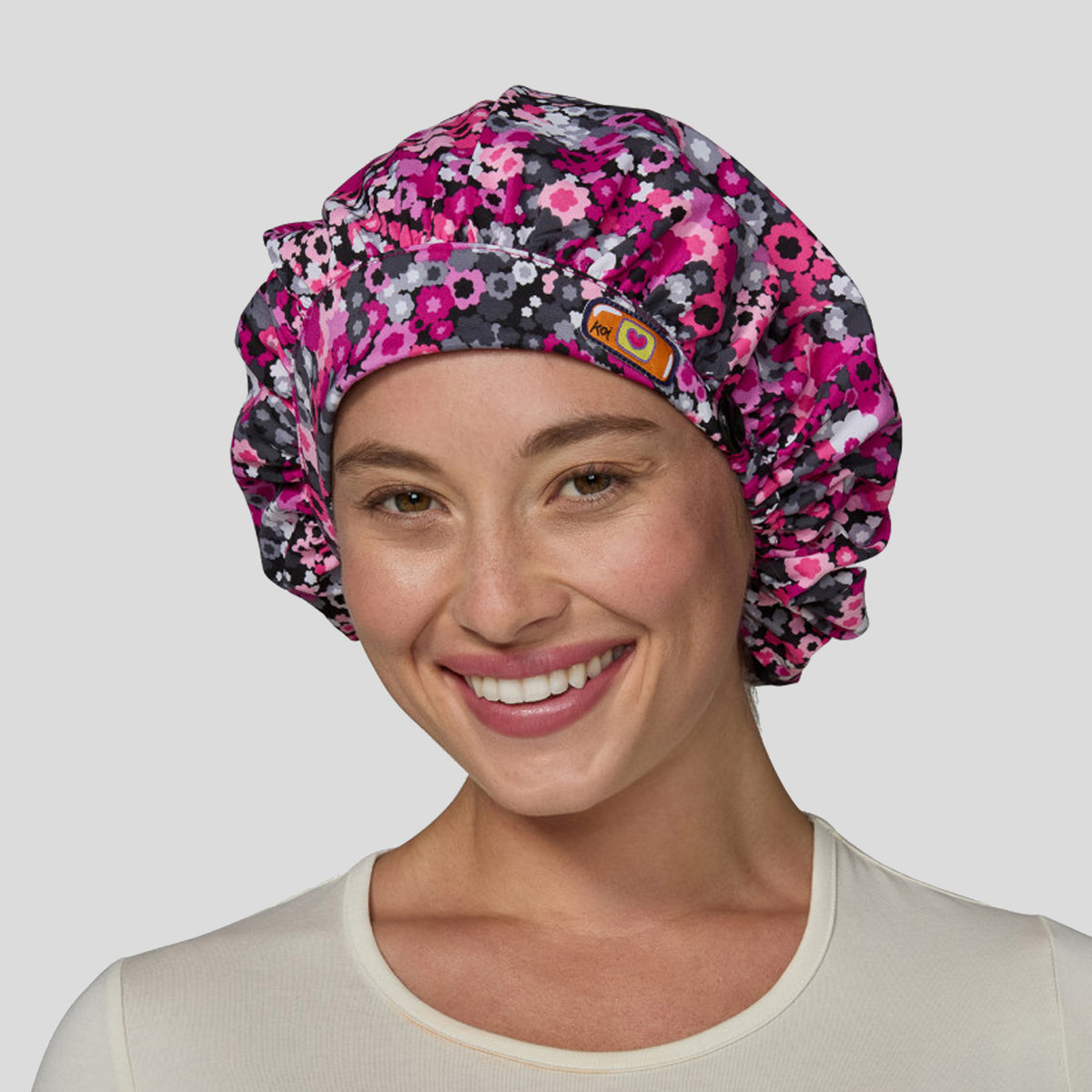 Ditsy Camo Bouffant Scrub Cap