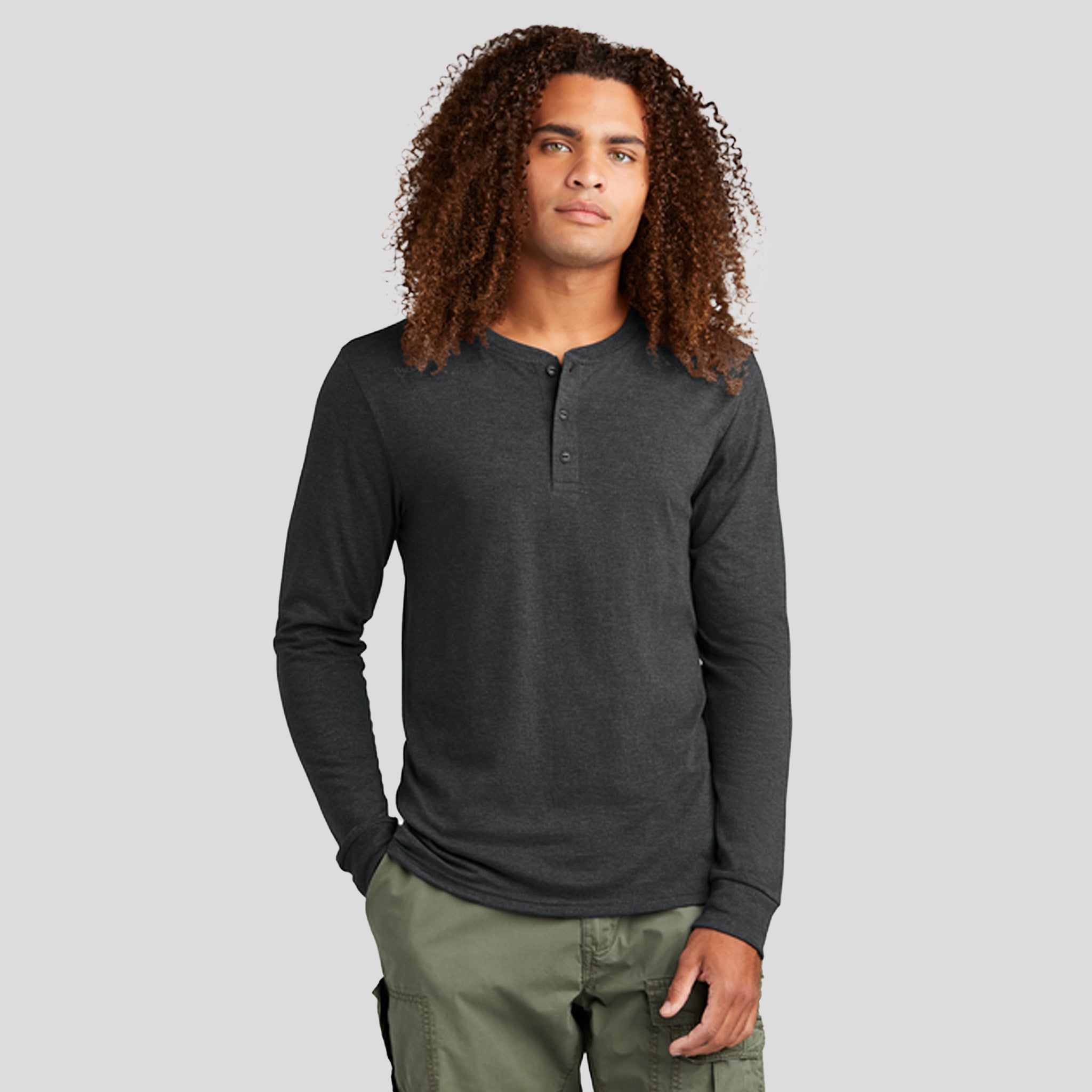 Perfect Triยฎ Long Sleeve Henley | Black Frost