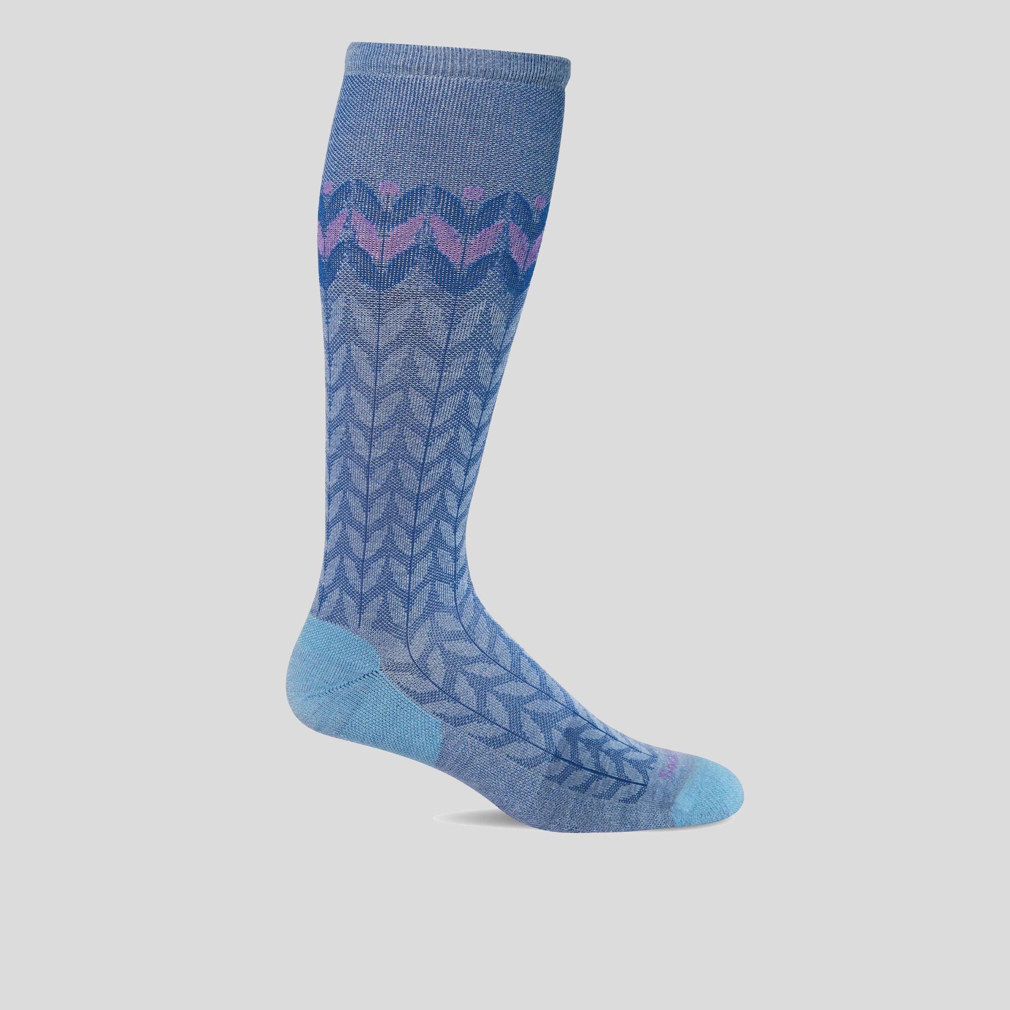 Beanstalk Moderate Graduated Compression Socks | Cornflower