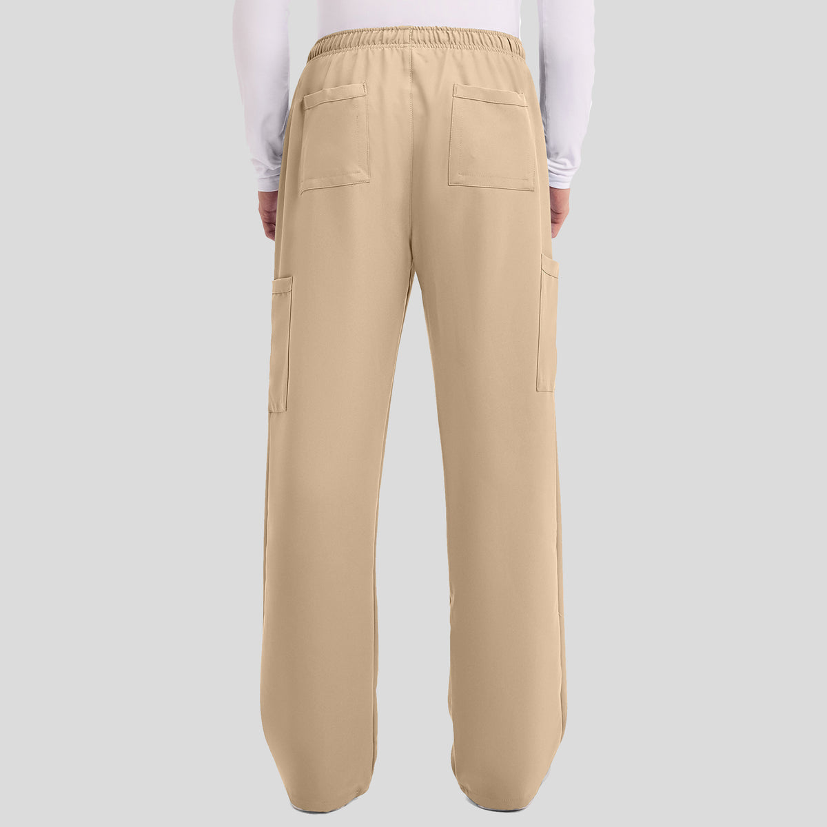Men's Zip Fly Cargo Straight Leg Scrub Pant | Khaki