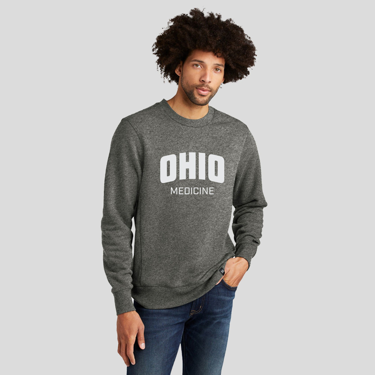 OU Men's French Terry Crew - Medicine Logo | Black Twist