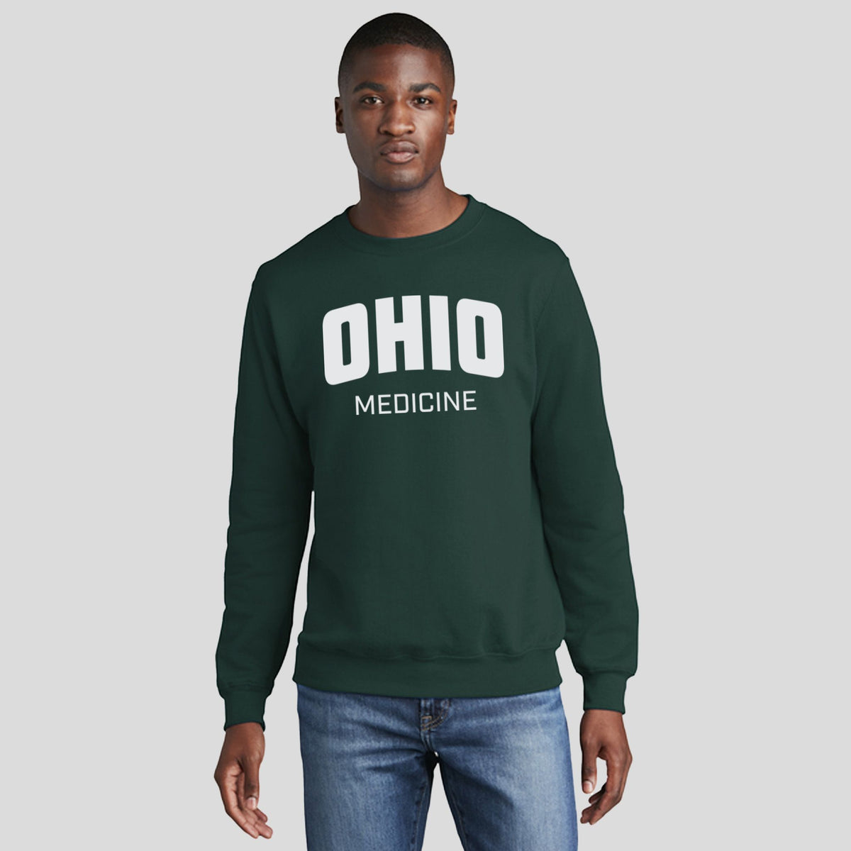 OU Core Fleece Crewneck Sweatshirt - Medicine Logo | Dark Green