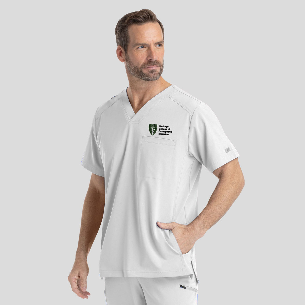 Ohio University Men's V-Neck Top | White