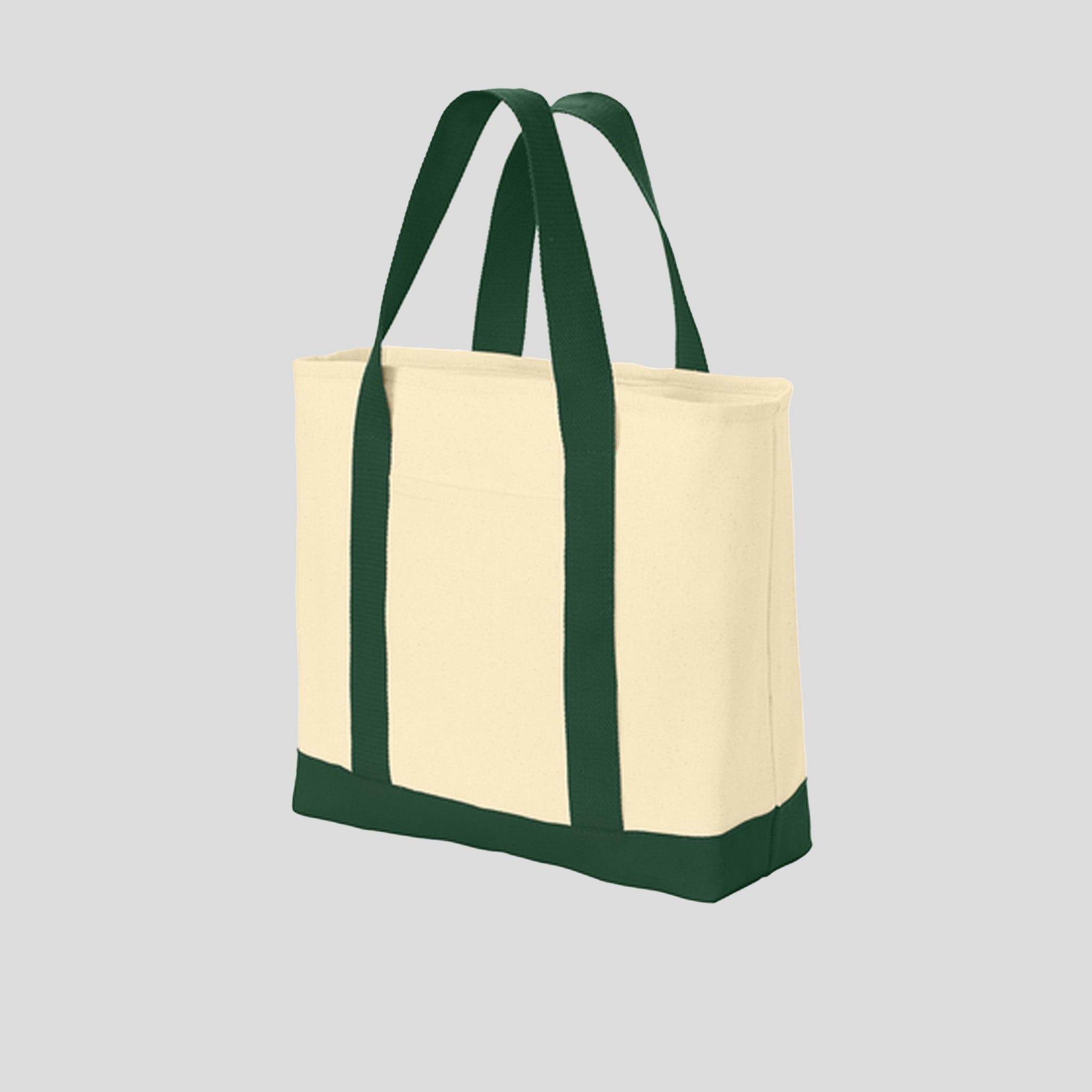 Ideal Twill Two-Tone Shopping Tote | Natural/Spruce